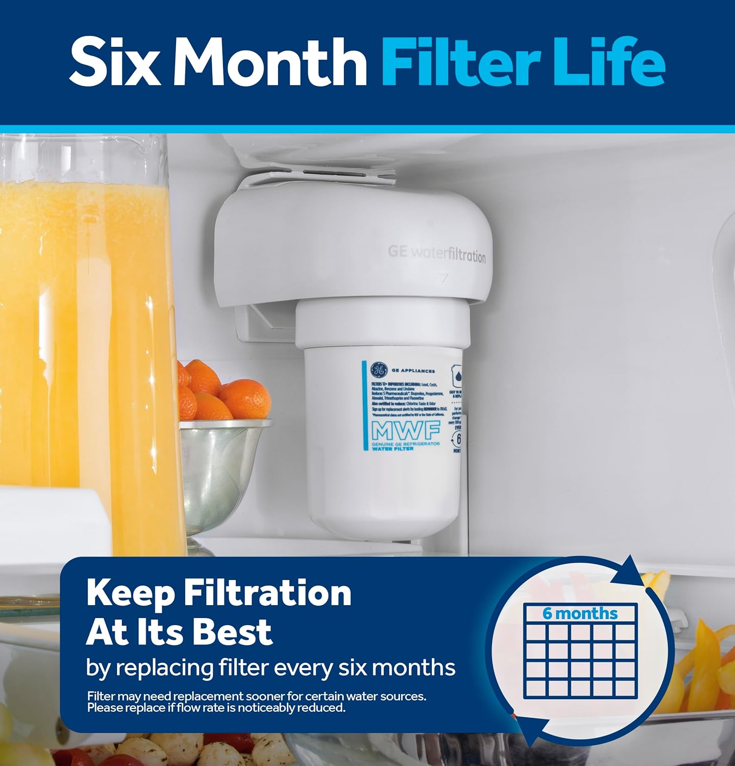 GE MWF Genuine Water Filter – Child Safe Hydration for Family Homes, NSF Certified Contaminant Reduction
