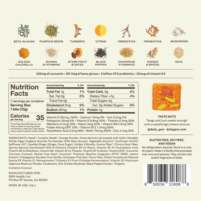 GEM Daily Bites – Bedtime Wind-Down Multivitamin for Her Wellness Ritual, Chewable Whole-Food Greens