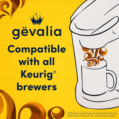Gevalia Keurig Caramel Macchiato Pods and Real Milk Froth Packets – Break Room Coffee Solution for Busy Professionals, 2-Step Kit