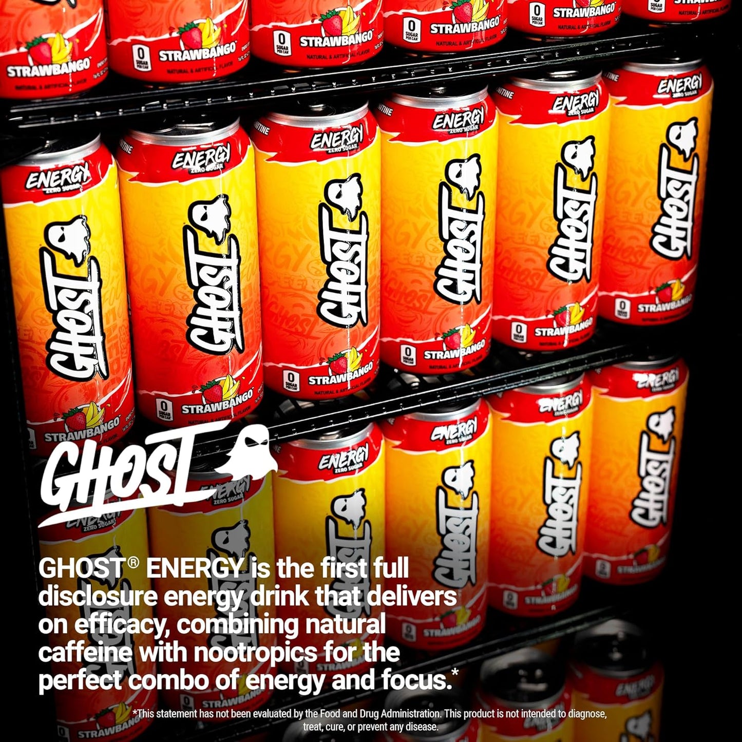 GHOST Energy Drink - Zero Sugar No Artificial Colors Energy for Wellness Routine and Commute, Gluten-Free 12-Pack