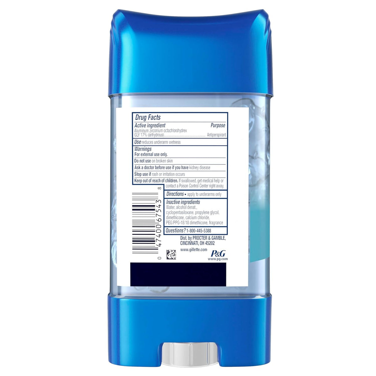Gillette 72hr Clinical Strength Antiperspirant for Men, Cool Wave Clear Gel, Back-to-Back Meeting Confidence for Busy Office Professionals (Pack of 4)