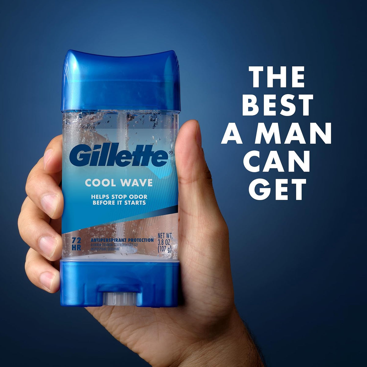 Gillette 72hr Clinical Strength Antiperspirant for Men, Cool Wave Clear Gel, Back-to-Back Meeting Confidence for Busy Office Professionals (Pack of 4)