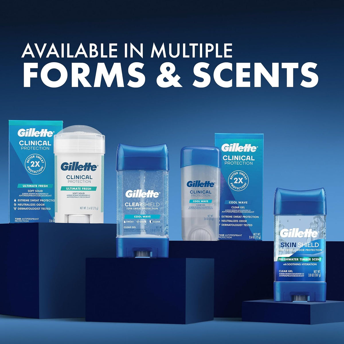 Gillette Antiperspirant and Deodorant for Men – Trail-Ready Deodorant for Runners, Instant Sweat Protection