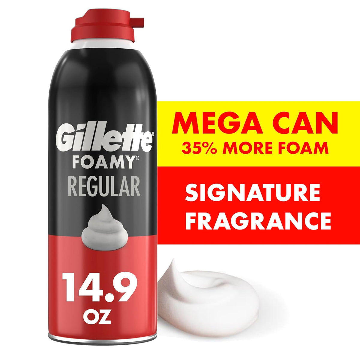 Gillette Foamy Classic Shave Foam, Moisture-Lock Shaving Cream for Comfortable Daily Grooming Ritual, 14.9 Oz