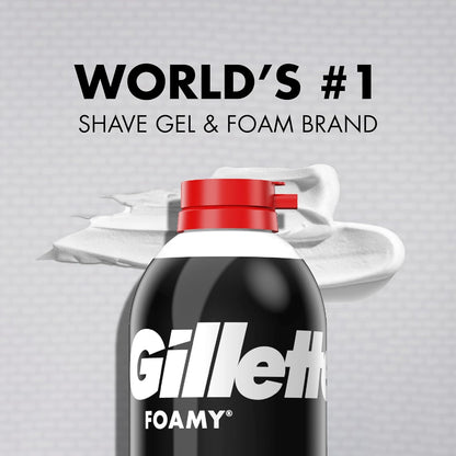 Gillette Foamy Classic Shave Foam, Moisture-Lock Shaving Cream for Comfortable Daily Grooming Ritual, 14.9 Oz