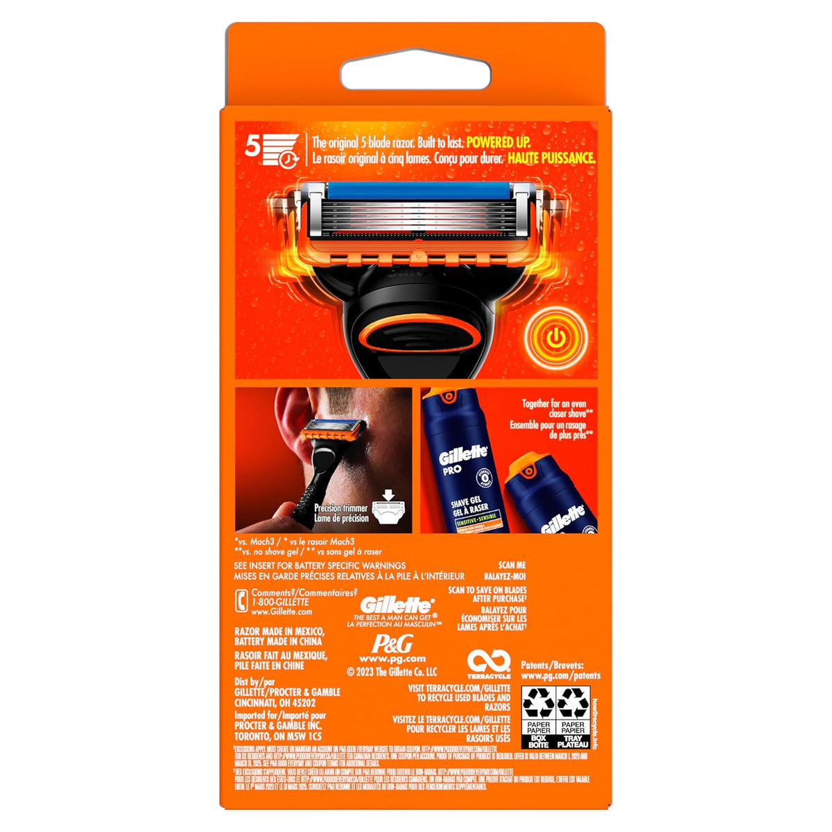 Gillette Fusion5 Power Razor for Men – Simple One-Handle Shave Solution, Five Blades and Trimmer in One Cartridge