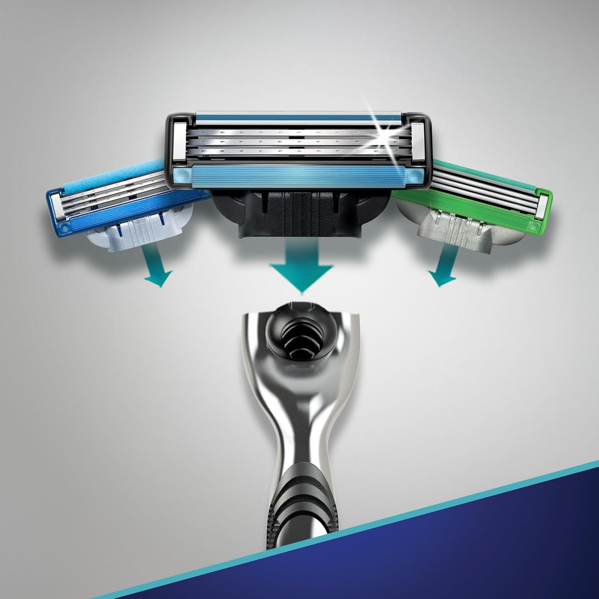 Gillette Mach3 Men's Razor, Streamlined Design for Intentional Grooming Stations