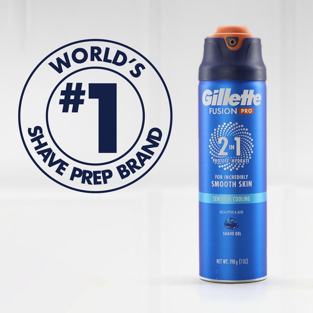 Gillette PRO Shaving Gel – Father's Day Grooming Gift for Sensitive Skin Men, 7oz Travel Size