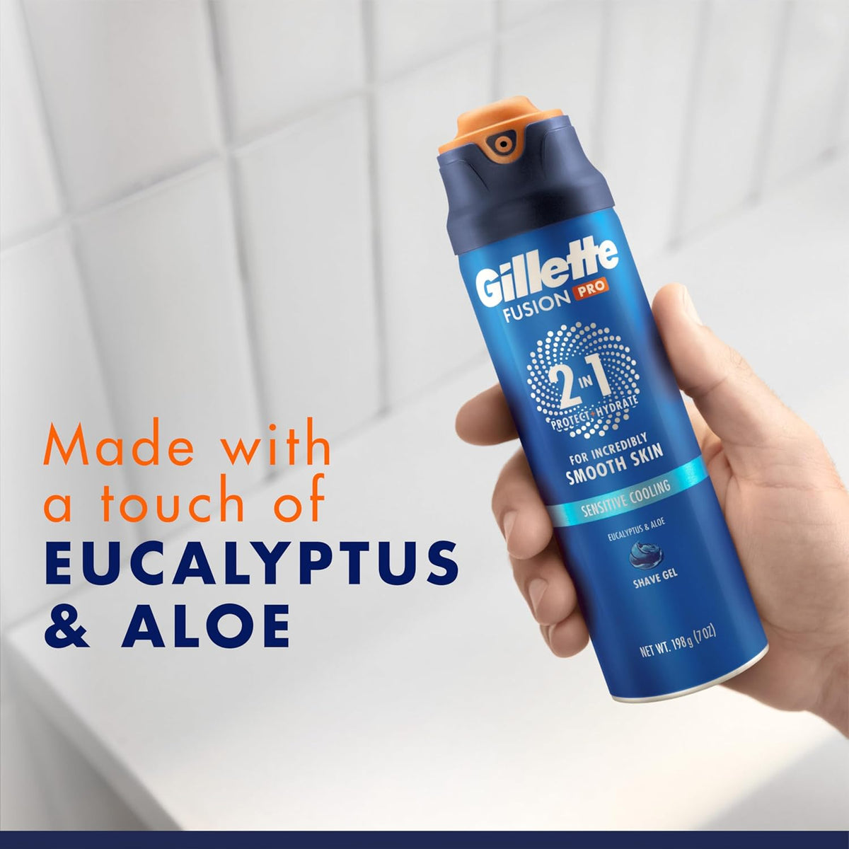 Gillette PRO Shaving Gel – Father's Day Grooming Gift for Sensitive Skin Men, 7oz Travel Size