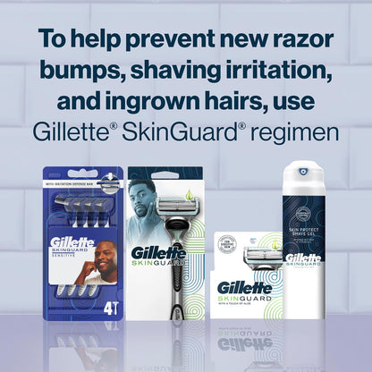 Gillette SkinGuard Sensitive Razor Blades – Bump-Free Shave for Mindful Grooming, 4 Count Refill