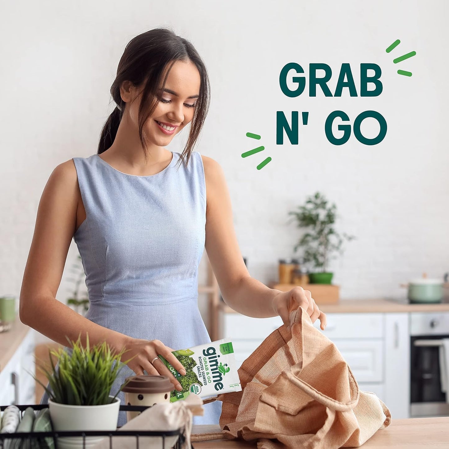 Gimme Seaweed Organic Seaweed Snacks for Kids Lunchboxes Car Rides and Playdates Gluten-Free 5 Count
