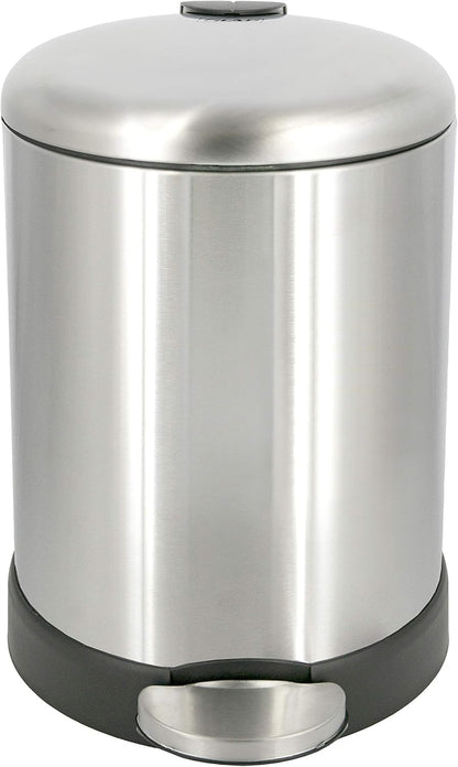 Glad 4.7L Metal Step Pedal Bin – Smudge-Resistant Stainless Wastebasket That Complements Modern Home Decor