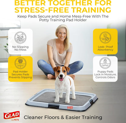 Glad for Pets Black Charcoal Puppy Pads - Balcony Corner Potty Area for Apartment Dwellers, 23 x 23 in, 30 Count