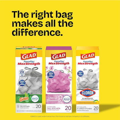 Glad ForceFlex MaxStrength LeakGuard 13 Gal Trash Bags – LeakGuard Layer That Keeps Your Cooking Zone Focused and Clean
