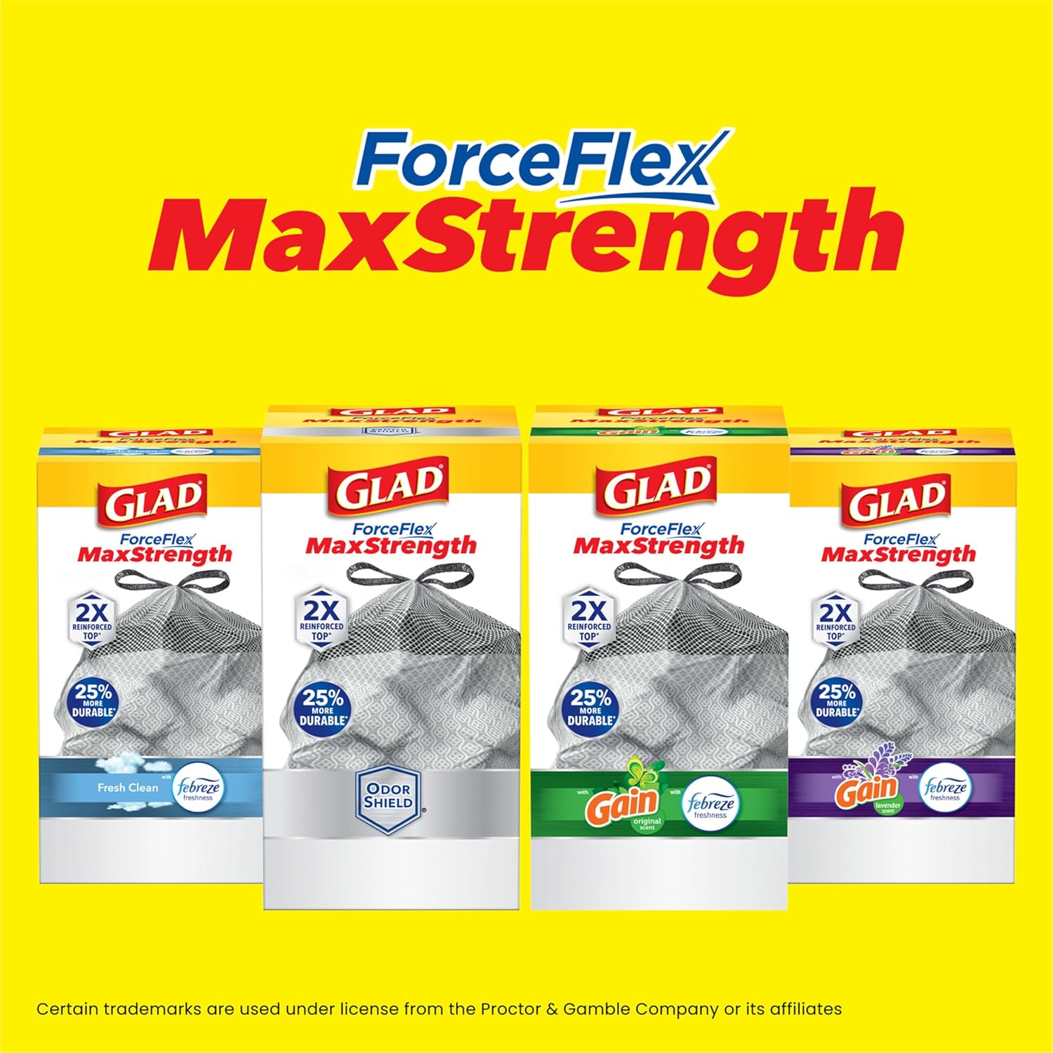Glad ForceFlex MaxStrength XL 20 Gal Garbage Bags, Extra-Large Capacity for Diaper Stations and Pet Litter Area Cleanup, 80 Pack