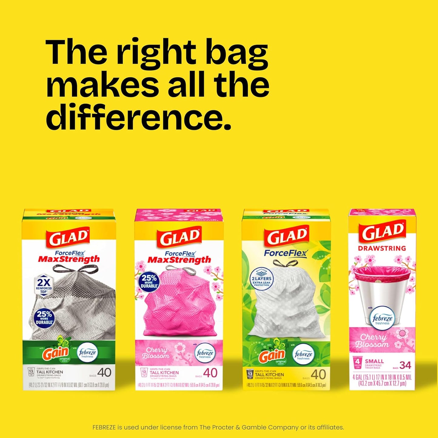 Glad ForceFlex Trash Bags – Scent-Forward Supply for the Conscious Home, 13 Gallon Lavender