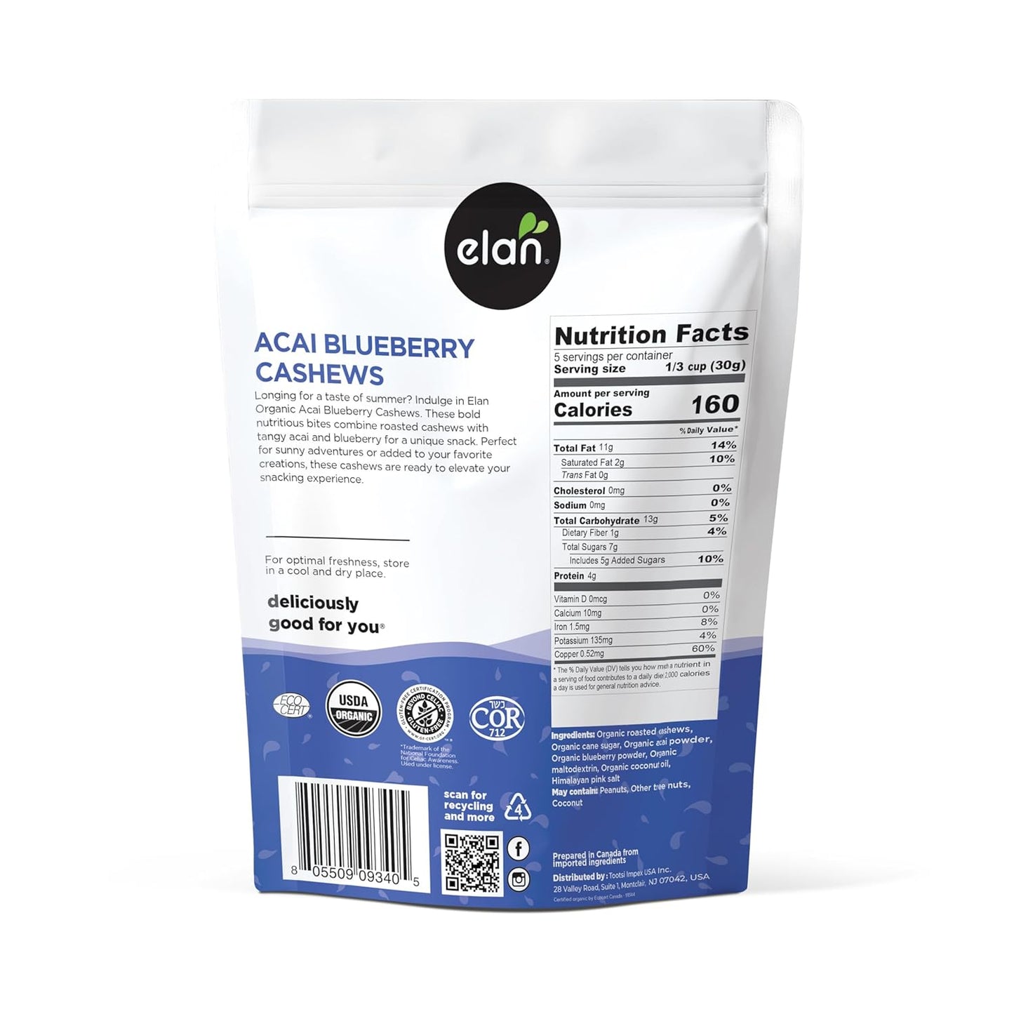 glazed coating made from acai berry powder and blueberry juice powder