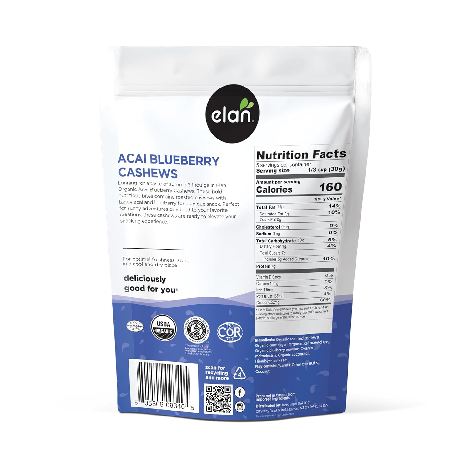 glazed coating made from acai berry powder and blueberry juice powder