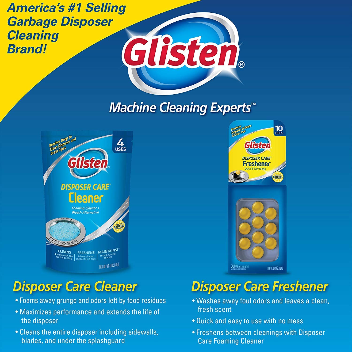 Glisten Garbage Disposal Cleaner – Plumbing-Safe Deep Clean with No Harsh Chemical Residue