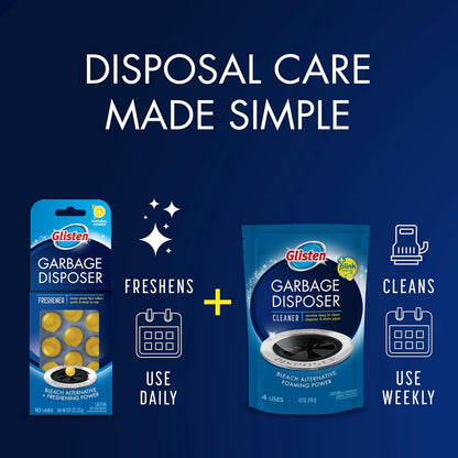 Glisten Garbage Disposer Freshener – Streamlined Kitchen Maintenance, Neutral Lemon Drain Capsules