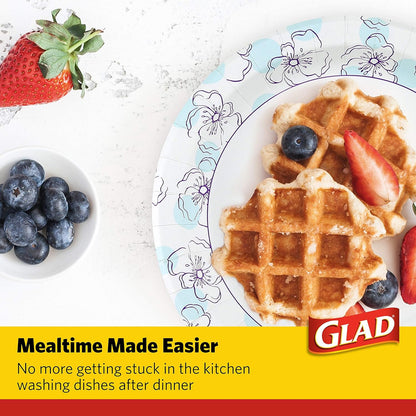 glossy blue floral printed pattern with food-safe finish