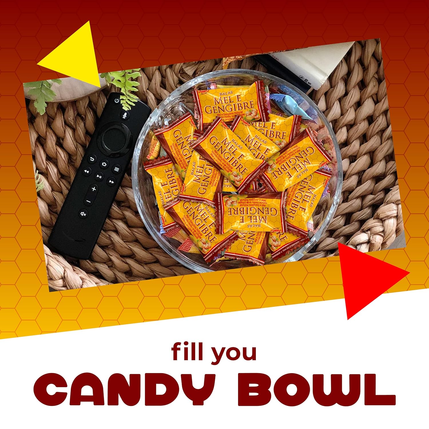 glossy golden finish on each piece for a premium, candy-counter look