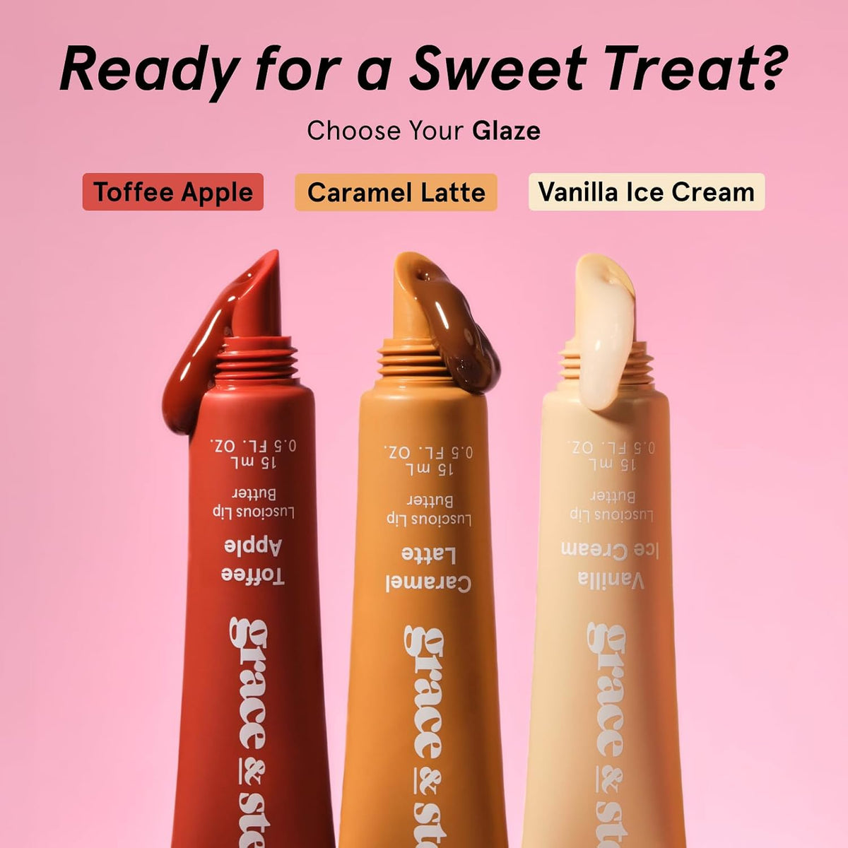 grace & stella Lip Gloss Butter - Vanilla Ice Cream Flavor, Cute Birthday Gift for Women and Brides-to-Be, Pocket-Sized Vegan Lip Balm