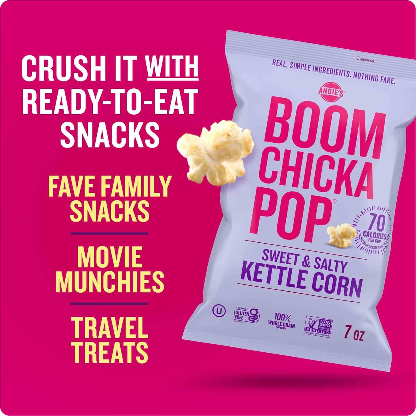 gluten-free and non-gmo whole-grain popcorn base