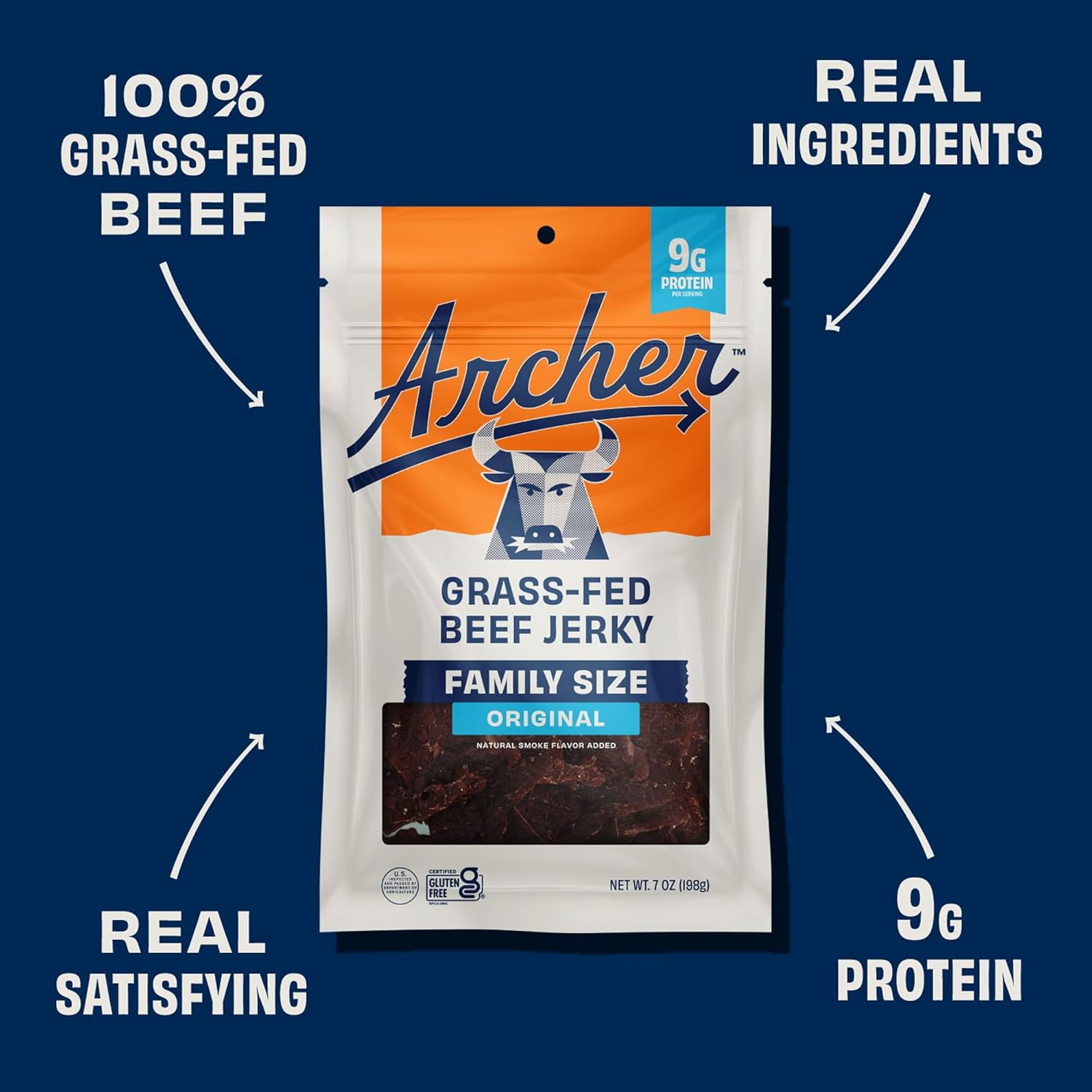 gluten-free, no-msg, no-added-nitrate ingredient list with recognizable items like pineapple, garlic, and worcestershire