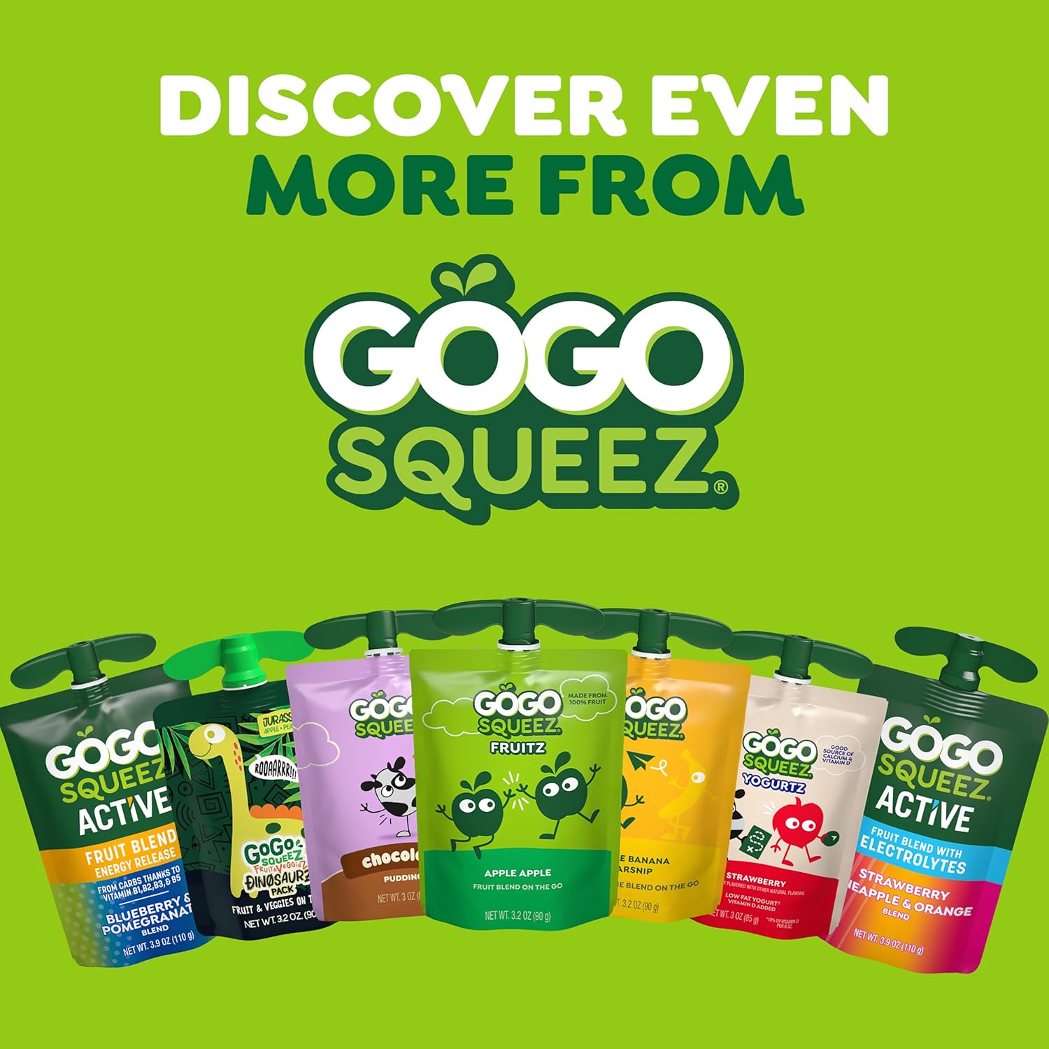 GoGo squeeZ Fruit and Veggie Blend – Healthy Lifestyle Snack for Post Workout and Meal Supplementation, No Added Sugar