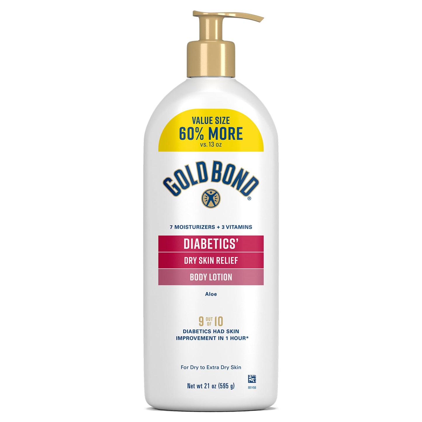 Gold Bond Diabetic Body Lotion, Dry Skin Relief with Vitamin E &amp;amp; Aloe to Soothe &amp;amp; Moisturize Flaky, Rough Skin, Value Size, 21 oz