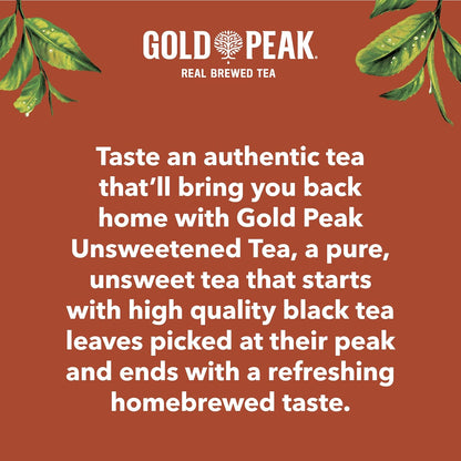 Gold Peak Unsweet Tea – Travel-Ready Bottle for Camping, Hiking, and Road Trips, 16.9 fl oz 6 Pack