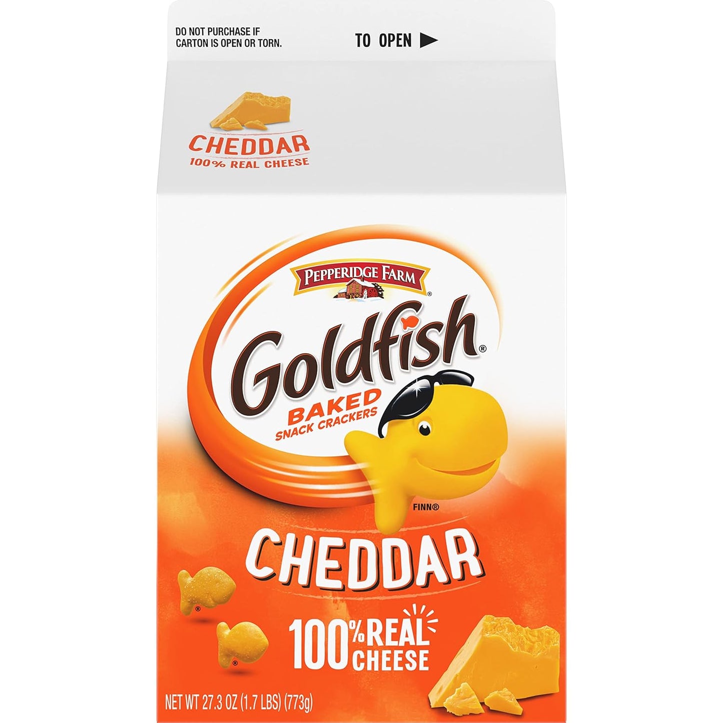 Goldfish Cheddar Cheese Crackers – Kid-Friendly Lunchbox Snack for School Lunches and After-School Munching, 27.3 oz Family Carton