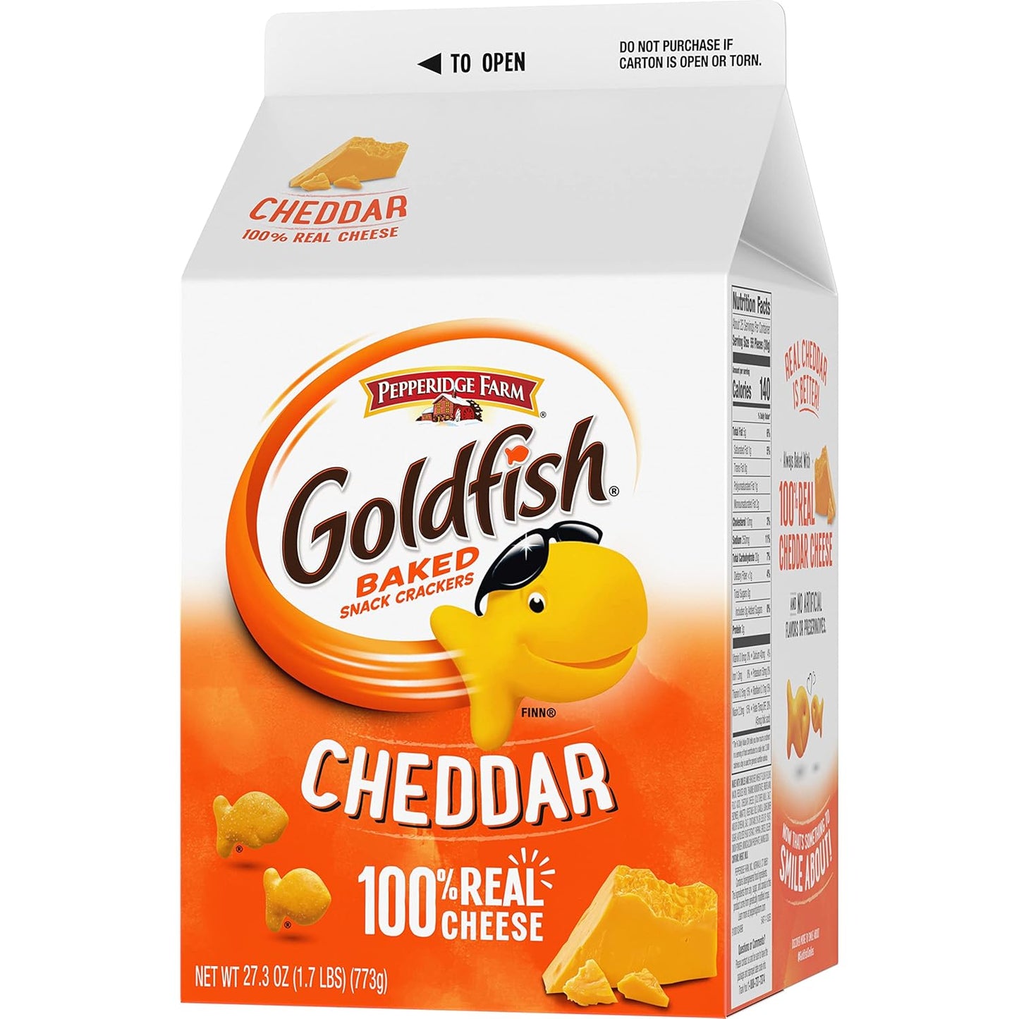 Goldfish Cheddar Cheese Crackers – Kid-Friendly Lunchbox Snack for School Lunches and After-School Munching, 27.3 oz Family Carton