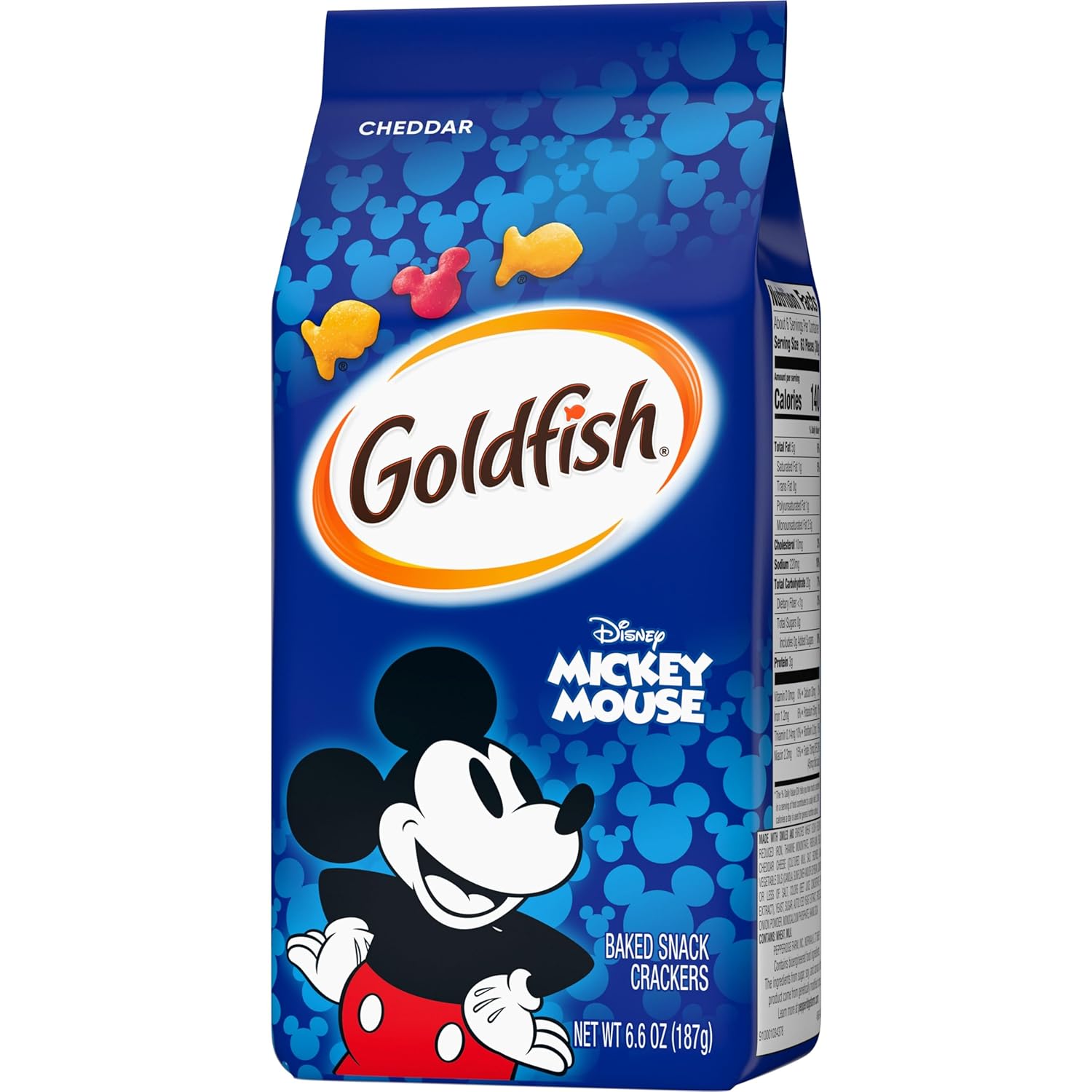 Goldfish Disney Mickey Mouse Cheddar Crackers, 6.6 oz Lunch Box Snack for Kids and Toddlers, Pepperidge Farm