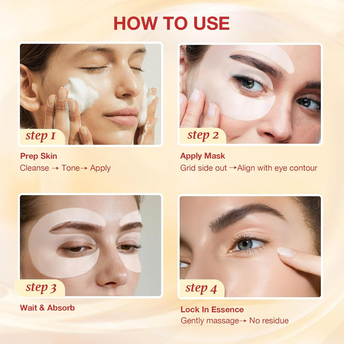 GONIM E-Shaped Eye Patches – Sophisticated Beauty Ritual for the Modern Woman, 8-Pair Complete Anti-Aging Course