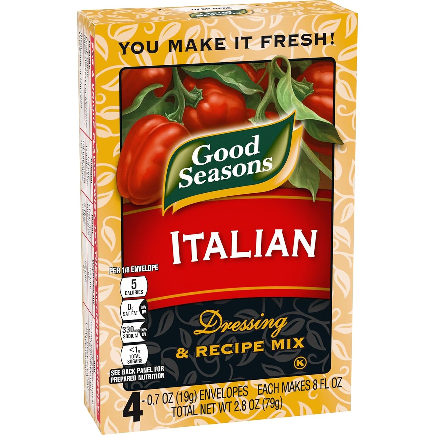 Good Seasons Italian Dressing Mix Packets – Low-Calorie Salad Seasoning for Health-Conscious Home Cooks, 5 Calories Per Serving