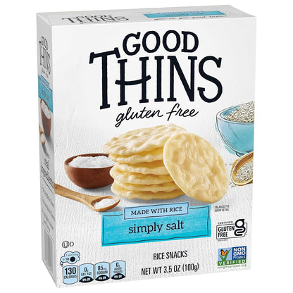 Good Thins Simply Salt Rice Snacks Gluten Free Crackers for Mindful Snacking, Office Desk and Afternoon Work Break