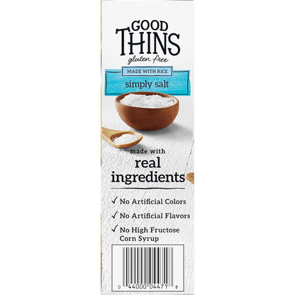 Good Thins Simply Salt Rice Snacks Gluten Free Crackers for Mindful Snacking, Office Desk and Afternoon Work Break