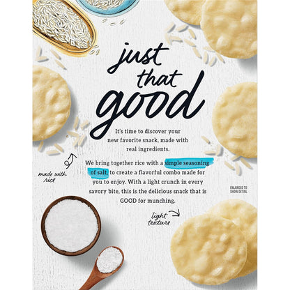 Good Thins Simply Salt Rice Snacks Gluten Free Crackers for Mindful Snacking, Office Desk and Afternoon Work Break