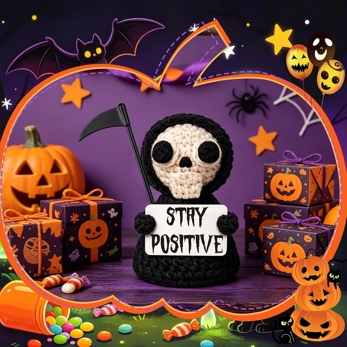 gothic aesthetic styling with the iconic grim reaper character design