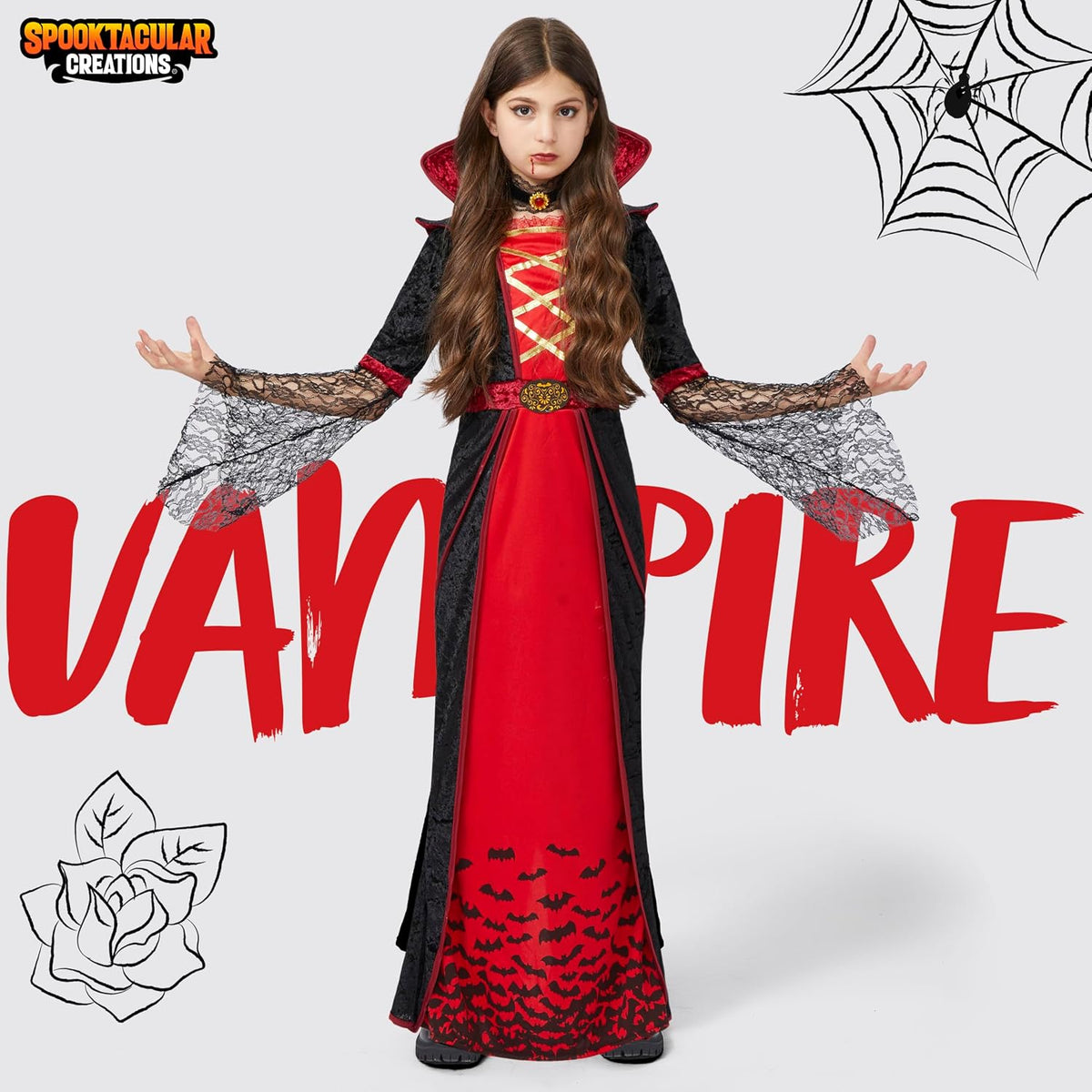 gothic victorian vampiress queen silhouette with royal detailing