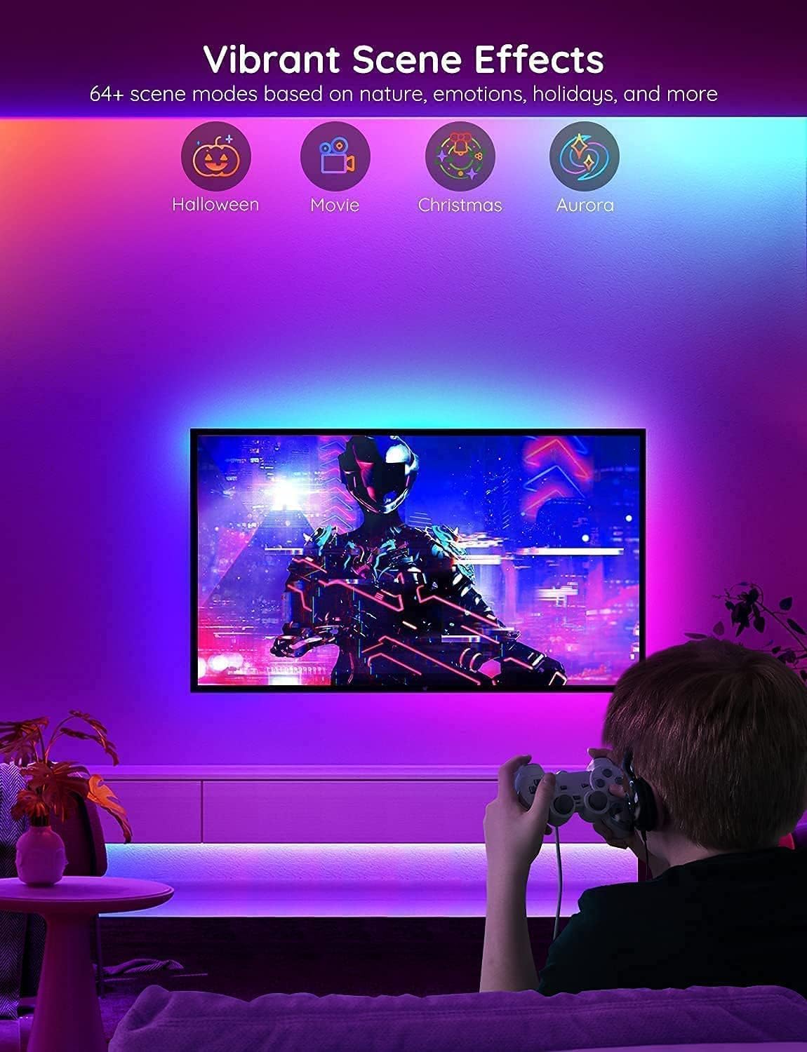 Govee App Controlled LED Strip Lights 131.2ft – Low Glare, Consistent Ambience for Studio and Office Use