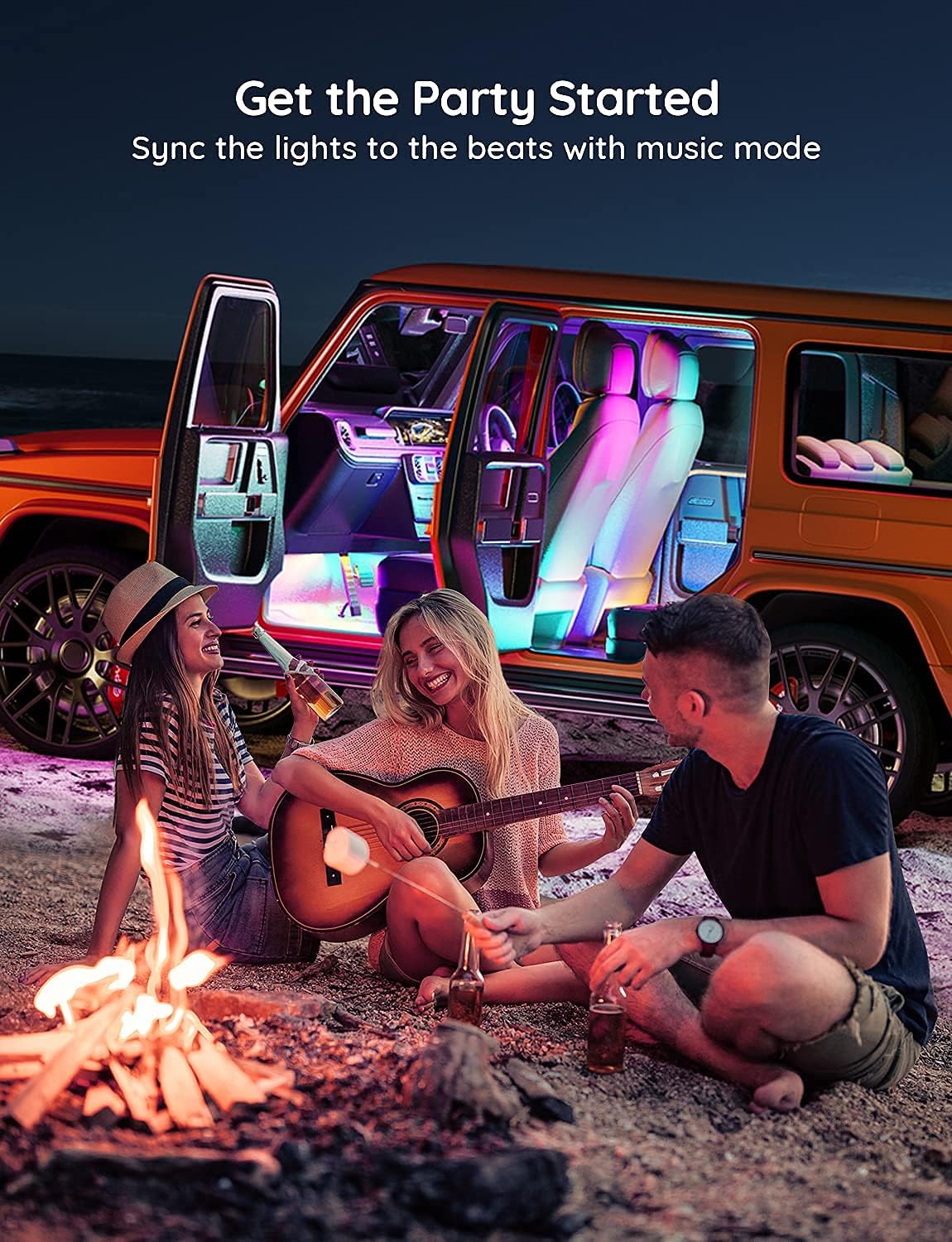 Govee Car LED Strip Lights – Personalized Gift for Drivers, DIY App-Controlled RGBIC Car Cabin Lights