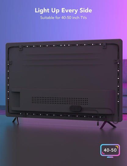 Govee LED Backlight Strip – Designer-Approved Ambient Glow for 40-50 inch TVs, 7.8ft Flexible RGBIC