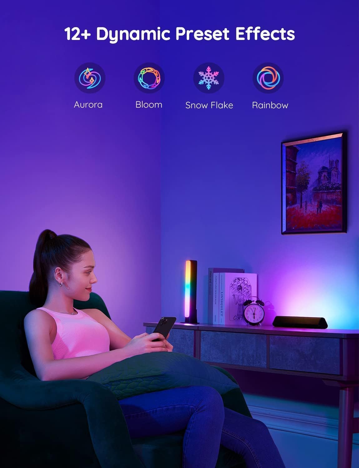Govee Smart LED Light Bars for Gaming Setup, RGBICWW WiFi TV Backlights with Alexa and Music Sync for PC and Console Players