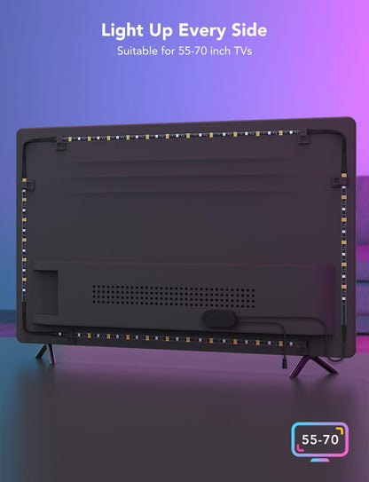 Govee TV LED Backlight – Living Room Ambient Lighting Strip with RGBIC Multi-Zone Color for 55-65 Inch TVs