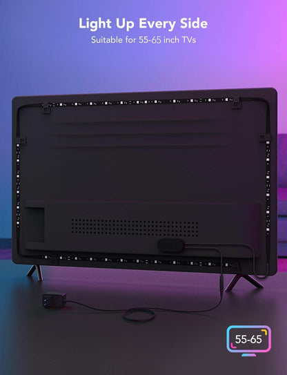 Govee TV LED Backlight – Living Room Ambient Lighting Strip with RGBIC Multi-Zone Color for 55-65 Inch TVs