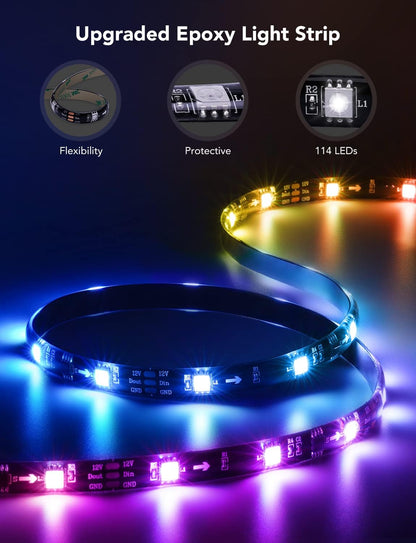 Govee TV LED Backlight – Living Room Ambient Lighting Strip with RGBIC Multi-Zone Color for 55-65 Inch TVs
