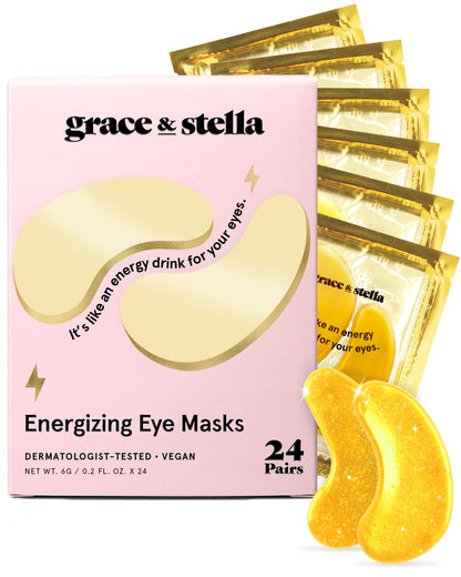 grace &amp;amp; stella Award Winning Under Eye Mask - Birthday Gifts for Women - Gel Eye Patches for Dark Circles, Puffy Eyes, Undereye Bags - Gifts for Mom - Travel Essentials - Vegan (24 Pairs, Gold)